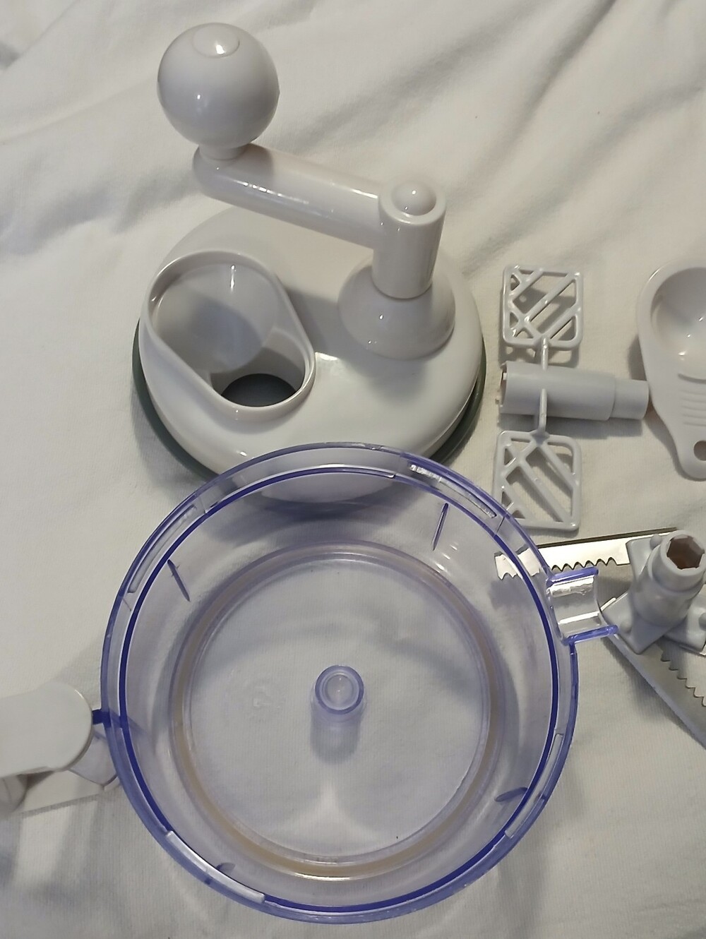 Pre-loved White Manual Food Processor Chopper Bowl Attachment - Unbranded.